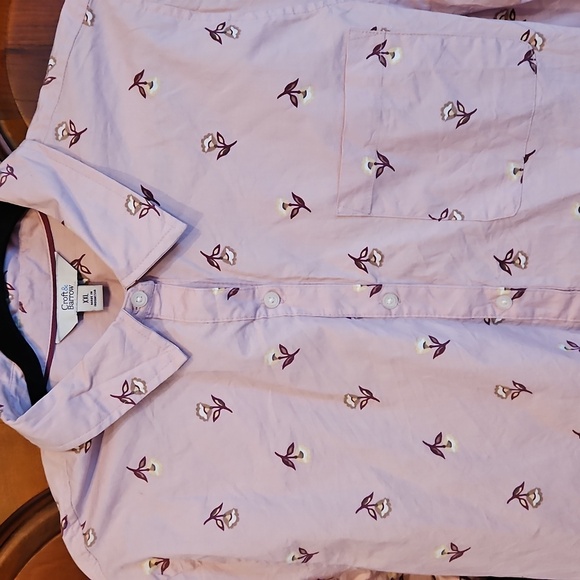 Croft & Barrow Pink Floral Patterned Button Up Long Sleeve Shirt, Sz 2XL - Picture 3 of 10